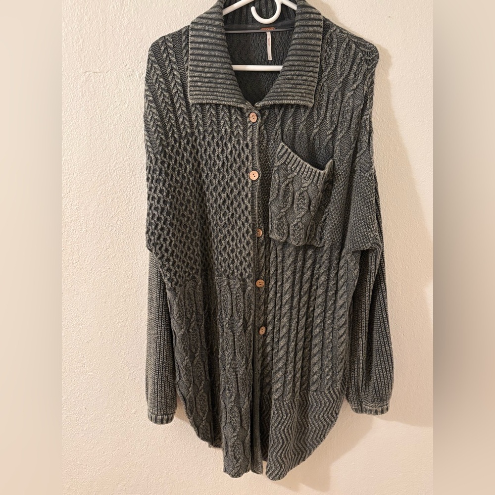 Free People blue Cardigan Sweater